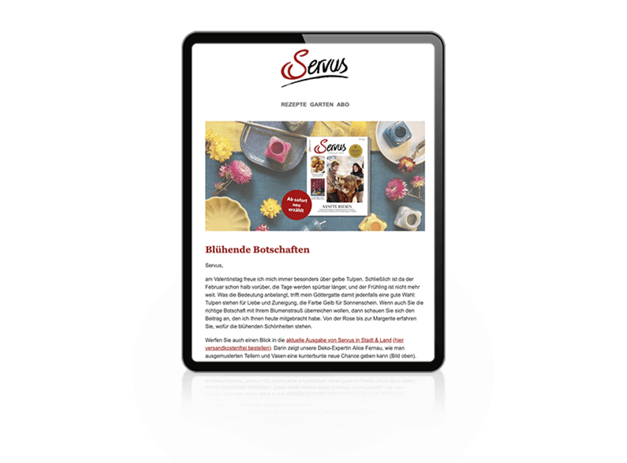 Kompakt und 'kommod' - die Servus Newsletter